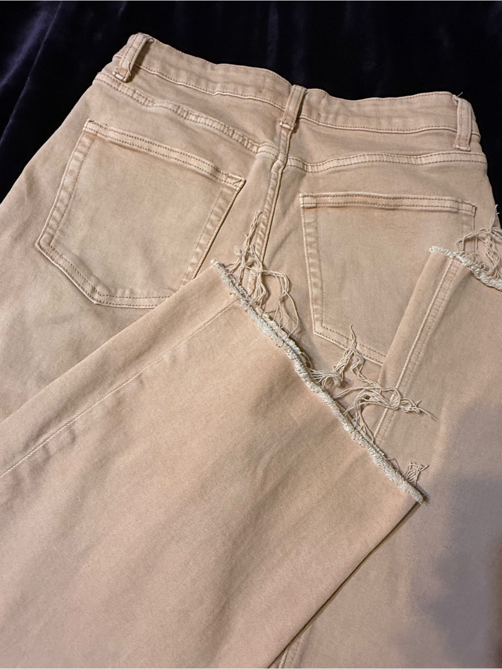 Women's Vervet High-Rise Wide Leg Jeans in Light Peach - Picture 7 of 9